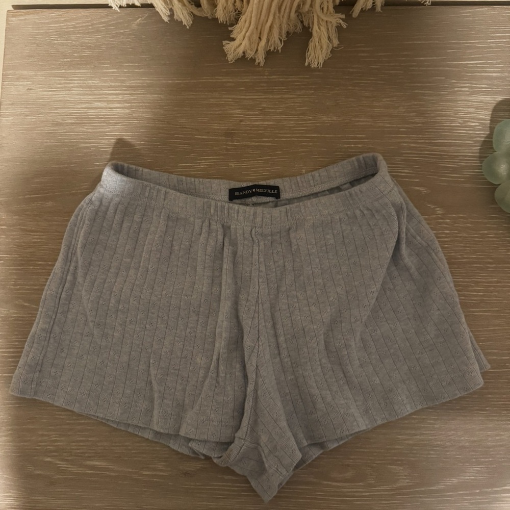 Brandy Melville Gray Ribbed Shorts